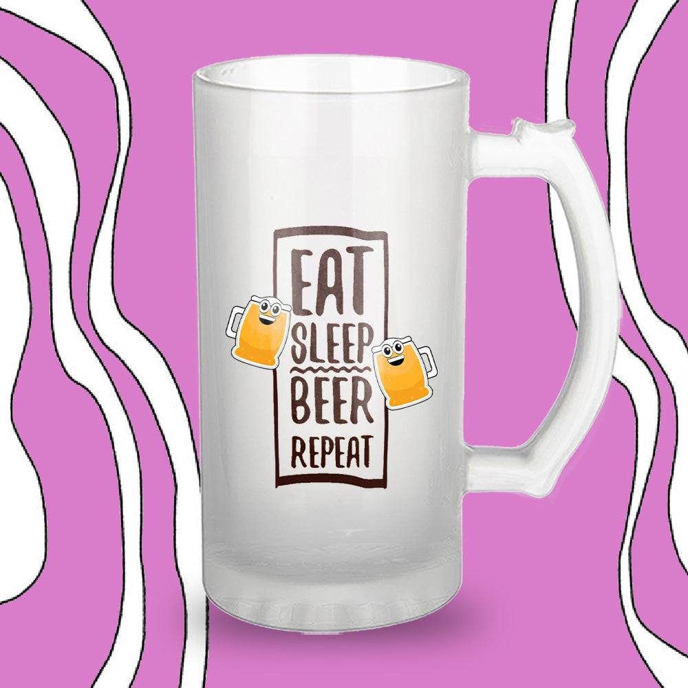 16 oz beer mug, Premium glass, Beer lovers, Ergonomic handle, Beer enthusiasts, Dishwasher-safe, Everyday use, Premium-quality glass, Cold beers, Sturdy handle, Online personalised gifts, Beer pitcher, Alcohol glass