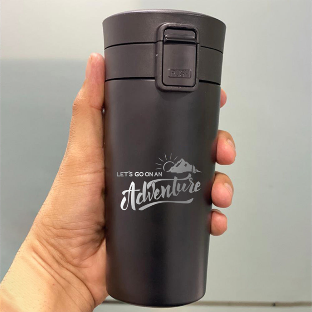 Vacuum insulation flask, Stainless steel travel mug, Adventure cup, Temperature retention, 12-hour hot, 24-hour cold, Leak-proof lid, portable travel mug, Outdoor flask, insulated cup, Durable flask, Thermal mug, hiking mug, Adventure gear, Portable hydration, Travel-friendly