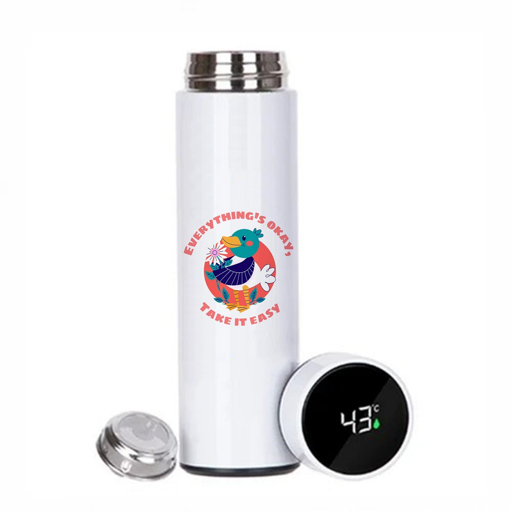 Smart Temperature Bottle, LED Temperature Display, 500ml Temperature Bottle, Stainless Steel Bottle, Hot & Cold Insulated Bottle, Thermal Bottle, Insulated Drink Bottle, Vacuum Insulated Bottle, Leak-Proof Temperature Bottle, Smart Water Bottle