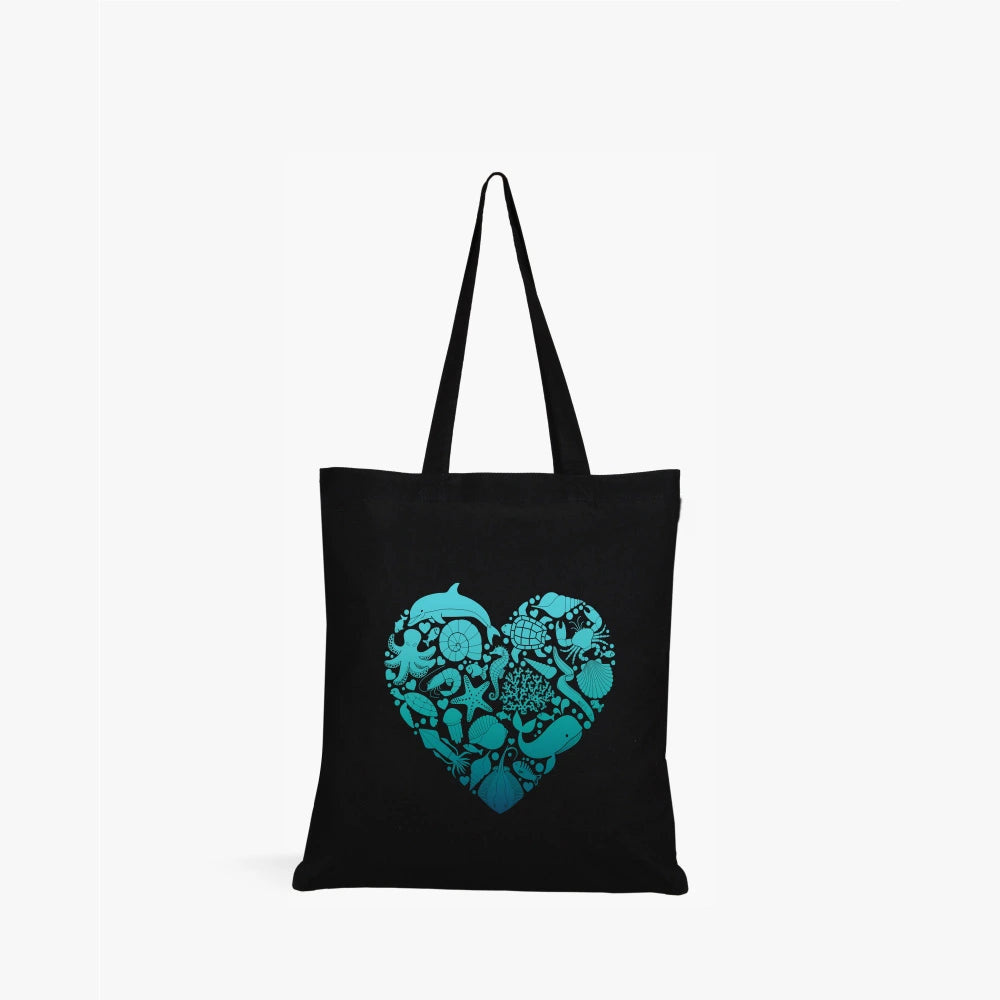 black canvas tote bag for women,
ocean heart print tote bag,
women’s canvas handbags,
eco-friendly tote bag,
reusable black tote bag,
cotton canvas tote for women,
stylish black tote bag