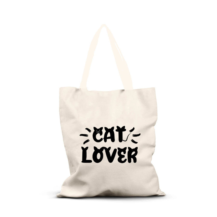 cat lover tote, cat tote bag, eco friendly cat bag, cotton shopping tote, reusable cat lover bag, pet lover tote, cat gift tote