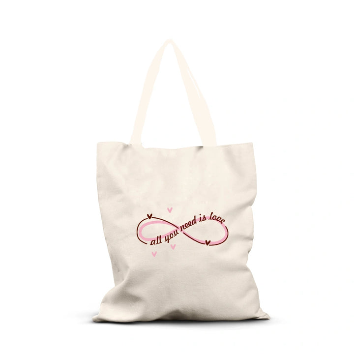 All You Need Is Love Tote Bag – Eco-Friendly Cotton Canvas Shopping Bag