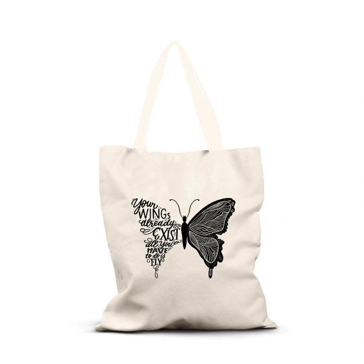 Butterfly Design Women’s Tote Bag – Stylish Canvas Shoulder Bag