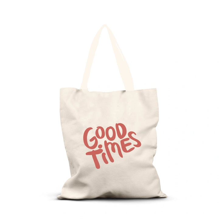 good time tote bag, women’s canvas tote bag, stylish tote bag, casual tote bag, eco-friendly tote bag, gift for her tote bag, daily use tote bag, large tote bag, shoulder bag for women, trendy tote bag