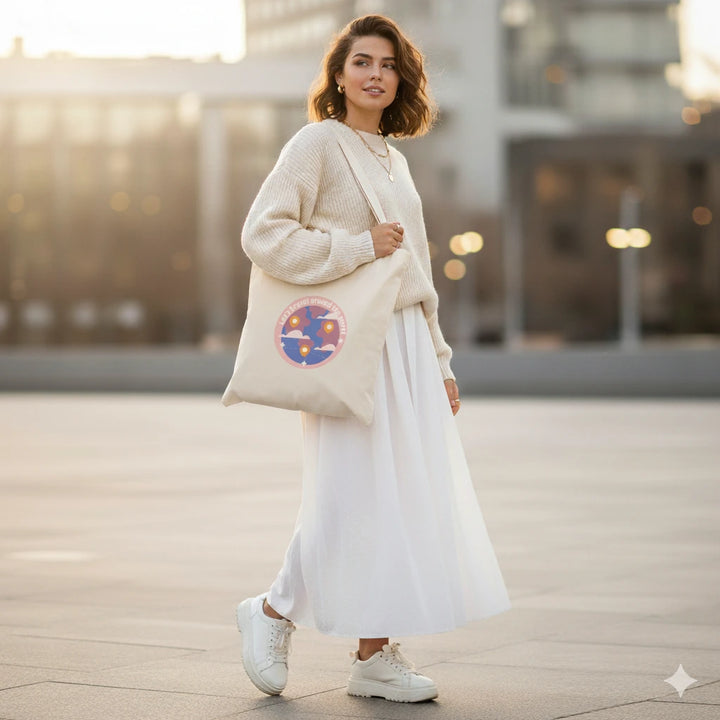 Let’s Travel Tote Bag – Stylish Canvas Shoulder Bag for Women