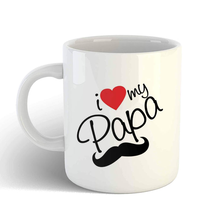 iKraft "I Love My Papa" Printed Coffee Mug | Tea Cup | Gift for Anyone On Any Occasion | Microwave Safe | 325 ml