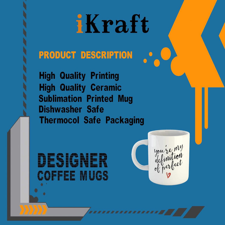 iKraft 325 ml Printed Coffee Mug with Unique Graphic Designs - Cool Customized Coffee Mugs for Birthday, Anniversary | Gift for Mom, Dad, Friend, Husband, Wife, Brother, Sister