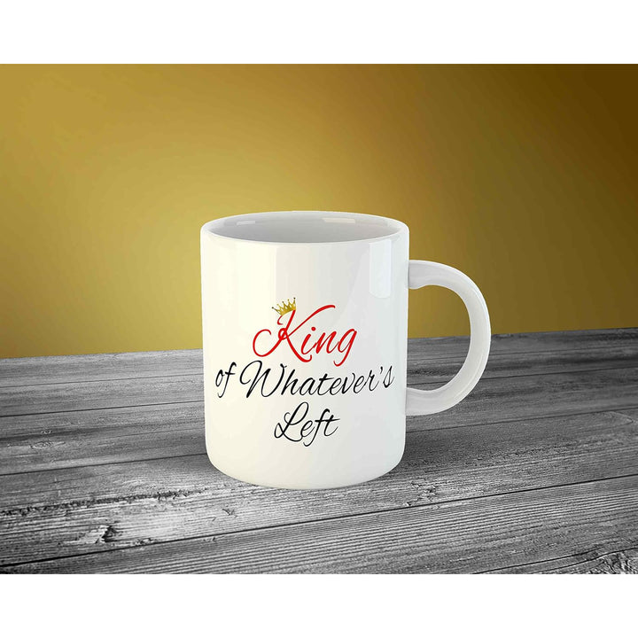 iKraft Premium Ceramic Coffee Mug Set for Couple with Unique Printed Designs, 325 ml - Microwave & Dishwasher Safe, Ideal for Office, Home & Gifting | King & Queen Quotes