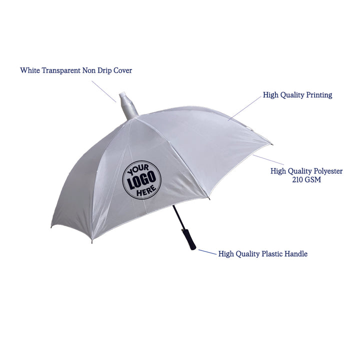 Customise Single Fold Direct Open Umbrella - White