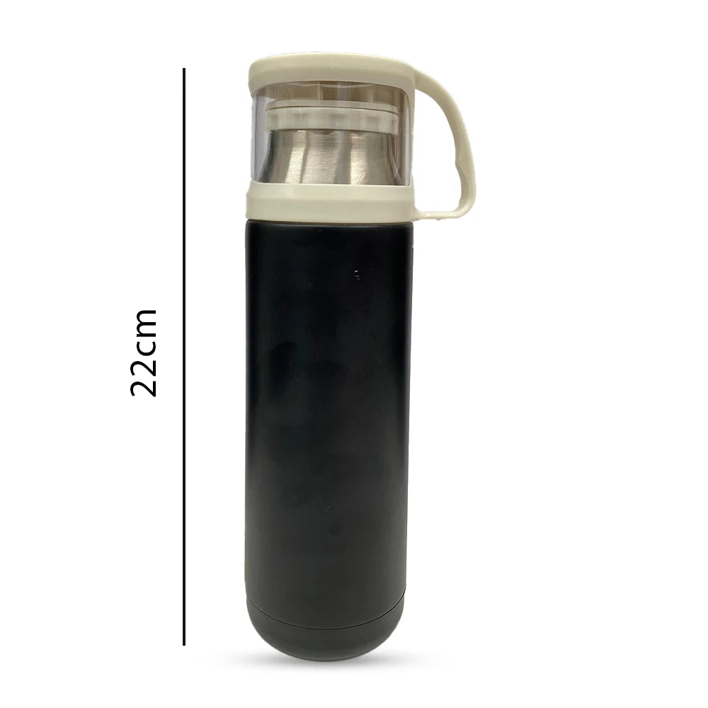 Customized Vacuum Bottle with White Cup | Personalized Thermos Flask