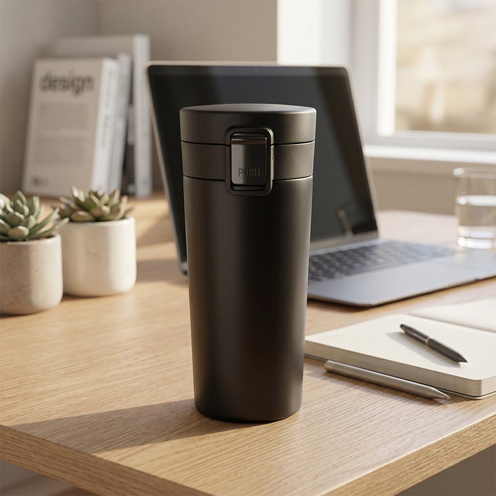 Custom 350ml Vacuum Insulated Flask – Personalised Travel Mug with Text