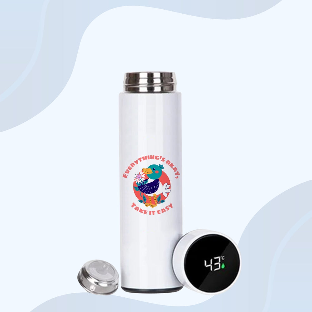 BPA-Free Temperature Bottle, Portable Temperature Bottle, Drink Retention Bottle, Stainless Steel Hot & Cold Bottle, Temperature Display Bottle,Eco-Friendly Bottle,
 500ml Insulated Flask, Travel Temperature Bottle LED Touch Display Bottle