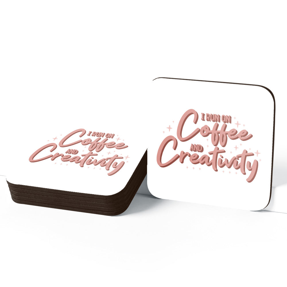 Stylish coasters for drinks, hot and cold beverage coaster, HUH design MDF coaster, durable drink mats, scratch-proof table protectors, elegant coffee mug coasters Printed coaster design; 