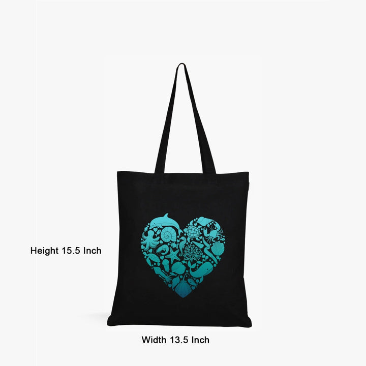 black canvas tote bag for women,
ocean heart print tote bag,
women’s canvas handbags,
eco-friendly tote bag,
reusable black tote bag,
cotton canvas tote for women,
stylish black tote bag,
fashionable women’s tote bag,
durable canvas handbag,
blue heart design tote bag