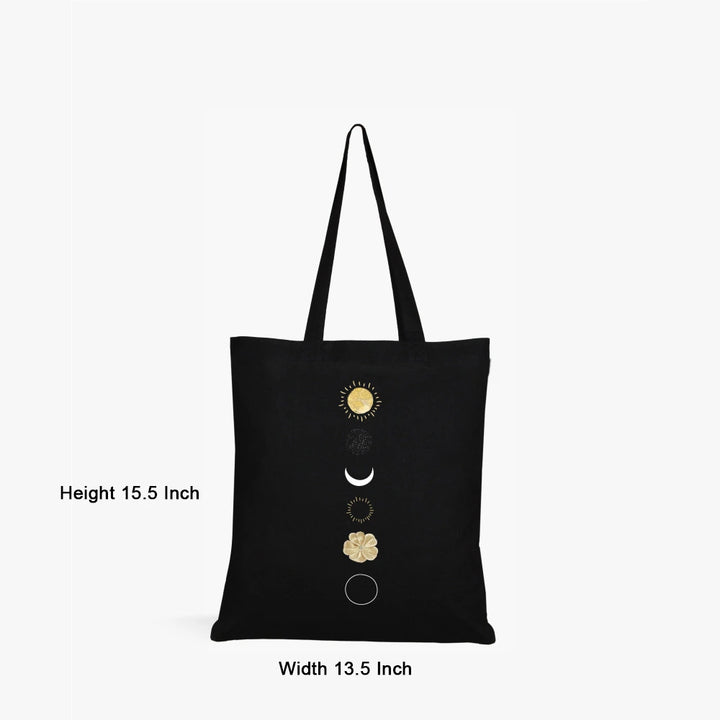 black canvas tote bag for women,
celestial tote bag,moon phase tote bag,sun and moon print tote bag,aesthetic black tote bag,
eco-friendly canvas tote bag,durable cotton tote bag,minimalist tote bag for women,spiritual moon tote bag,
celestial design canvas bag,
everyday canvas tote for women