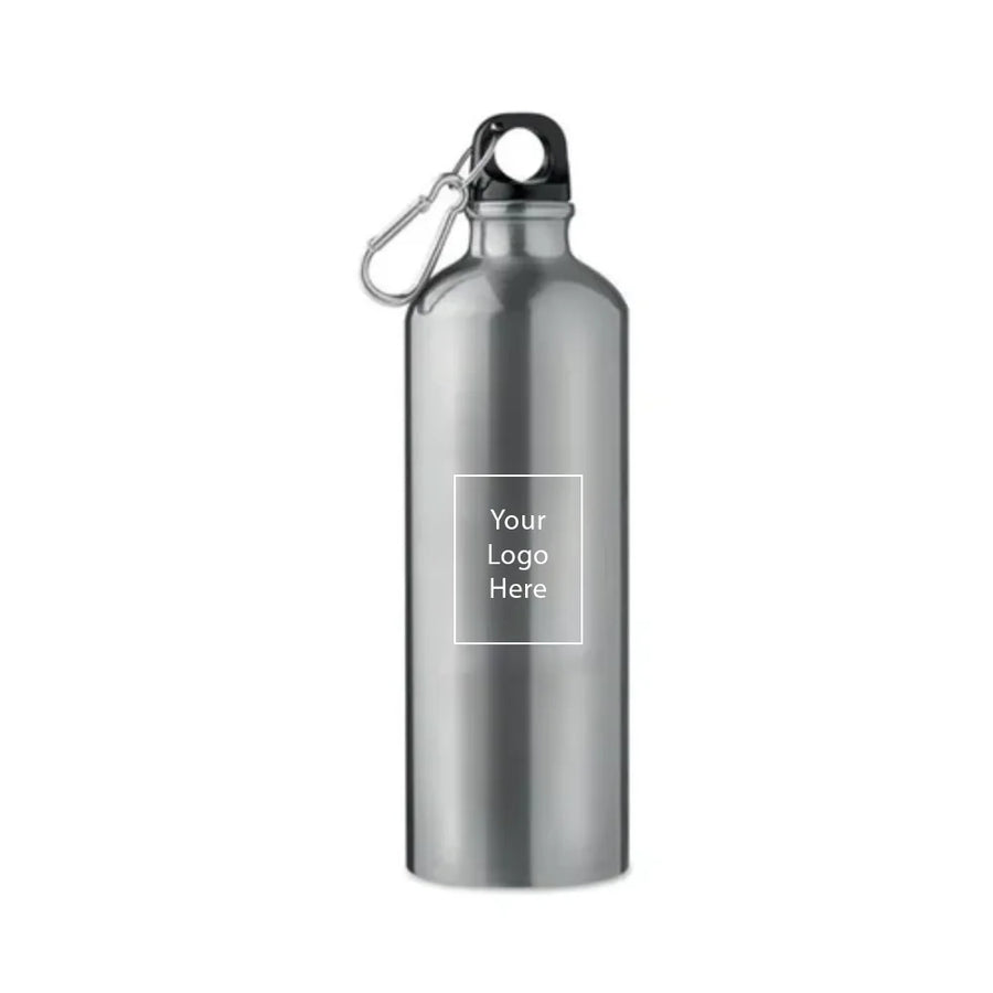 custom silver bottle, personalized water bottle, engraved silver flask, 750ml sipper, reusable silver bottle, customized gift bottle, metallic water bottle, travel flask, personal gift, engraved bottle, premium silver bottle
