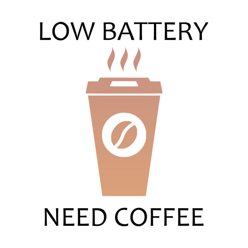 iKraft Frosted Mug Design "Low Battery Need Coffee"