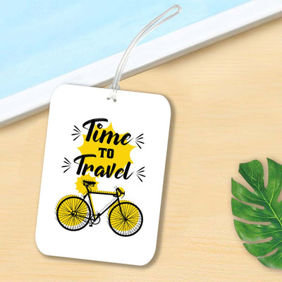 iKraft Personalised Printed Travel Tag with Travel Quotes | Design - Time To Travel