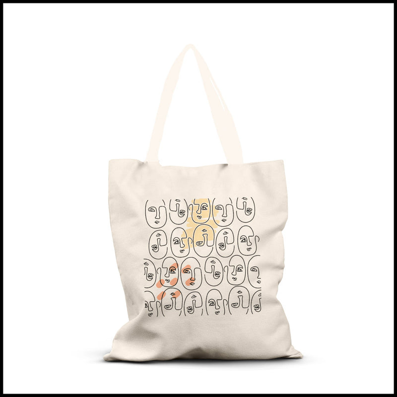 Happu  Canvas Tote Bags with Inner Pocket  Digital Print Cotton Bags for  Womens Girls Line