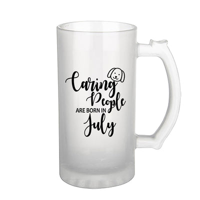 Beer Mug, Beer Glass, Frosty Beer Mug, Beer Mug 500ml, Beer Mug forWife, Beer Mug for women, Beer Mug for Friend, birthday gift, July Birthday Beer Mug