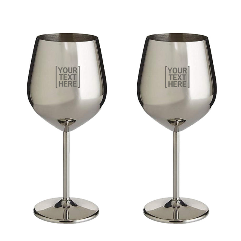 Personalise Wine Glasses (Set of 2) Design - Get it customised With Your Text