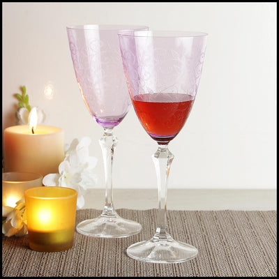 Crystal Non Lead Crystal Elizabeth Pantograph Transparent Wine Glasses - Set of 6