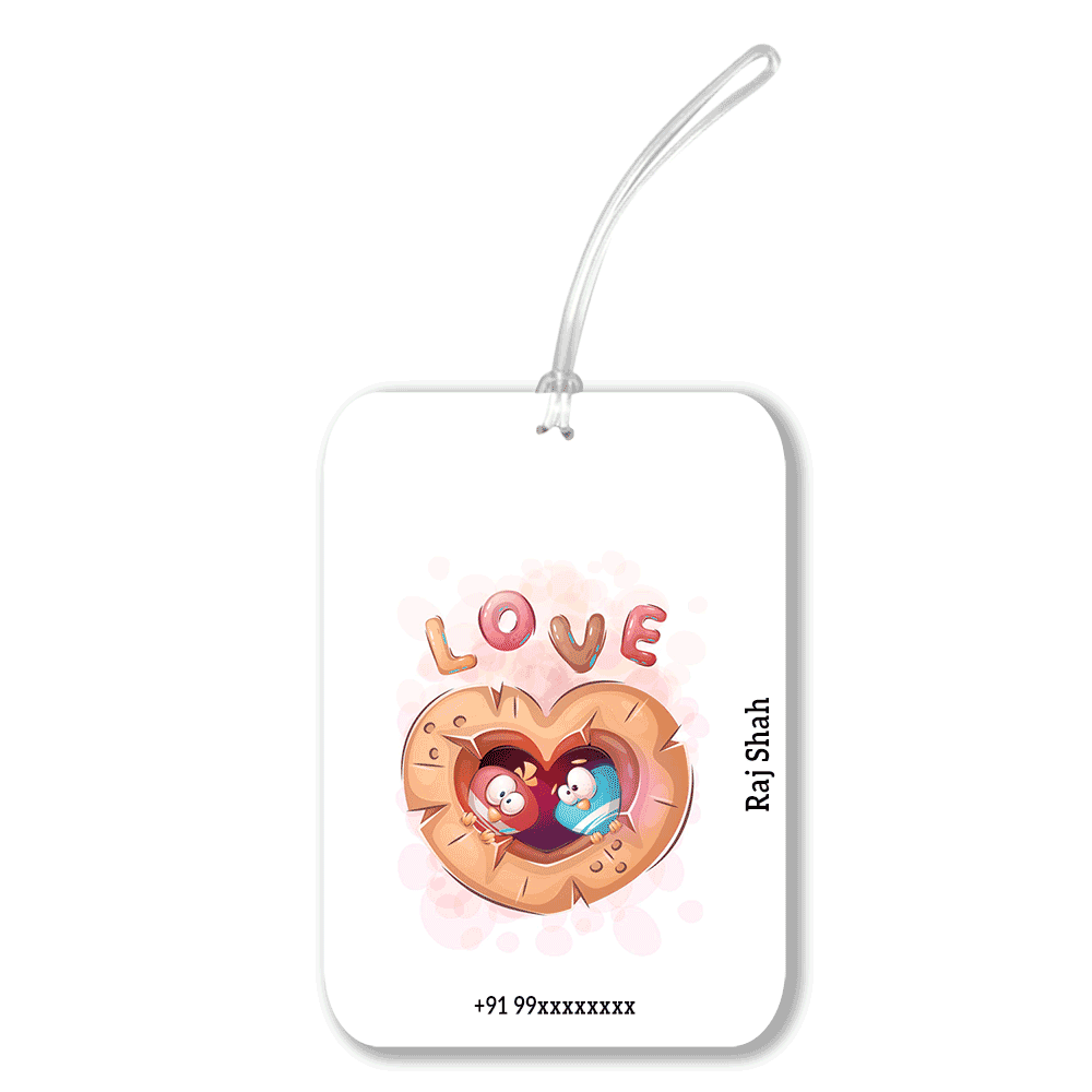Personalised Travel Tag Printed Design - Love - Valentine Special - Valentine Special