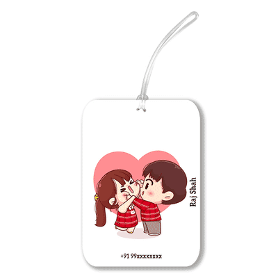 iKraft Personalised Travel Tag Printed Design - Cute Couple