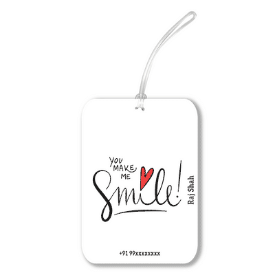 iKraft Personalised Travel Tag Printed Design - You Make Me Smile