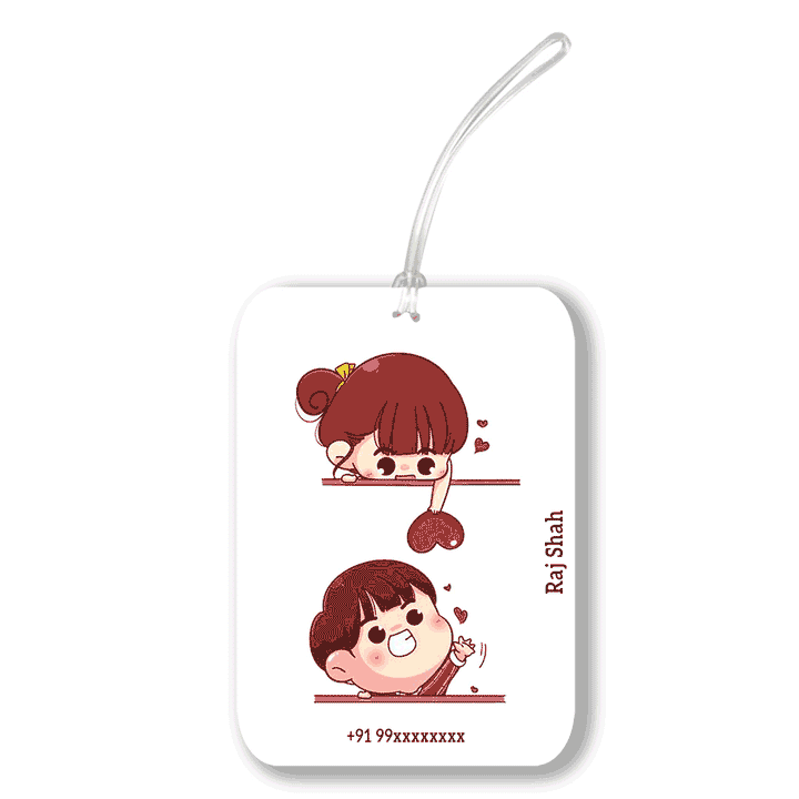 Personalised Travel Tag Printed Design - Love Catch - Valentine Special