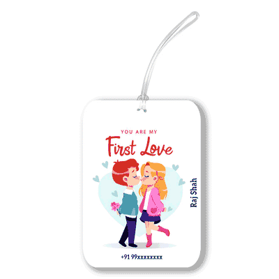 iKraft Personalised Travel Tag Printed Design - First Love