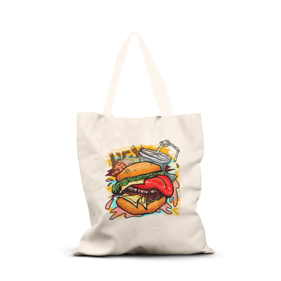 iKraft Canvas Tote Bag Printed Design - Hunger Bites