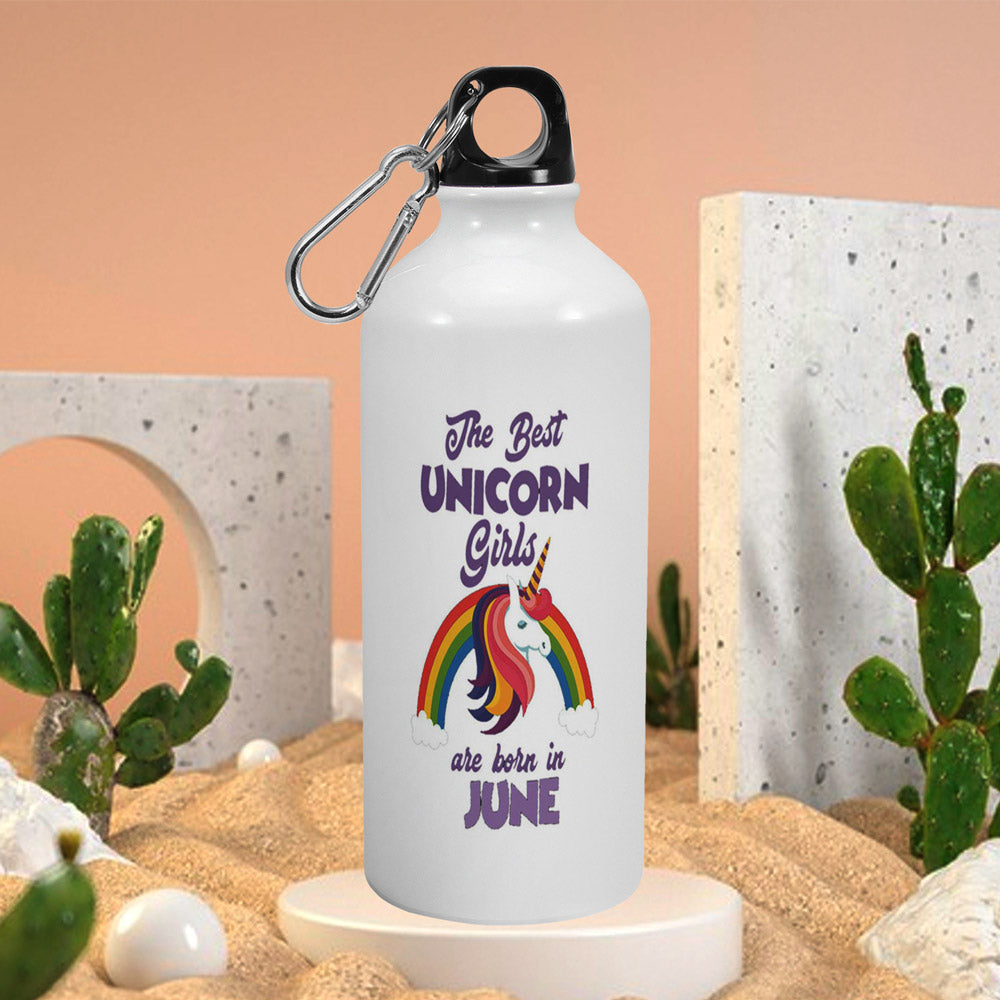 iKraft Water Bottle 600ml Printed Design - The Best Unicorn Girls are Born  in June