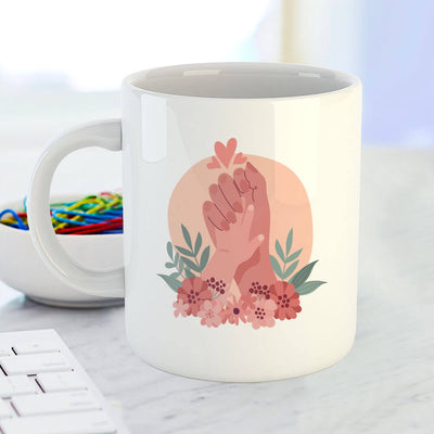 Coffee Mug Printed Design - Mom and Daughter illustration - Mother's Day Special