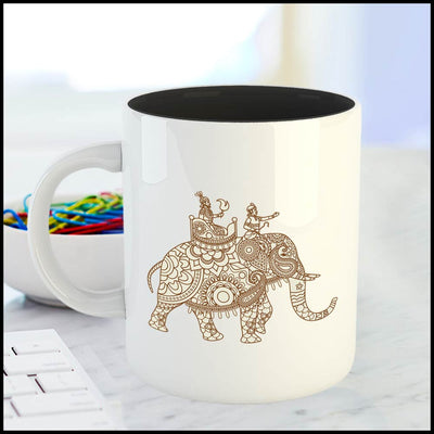 coffee mug microwave safe, printed coffee mug, birthday gift for best friend, tea mugs, 3 tone mugs, good morning mug, Mehendi Design Mug               