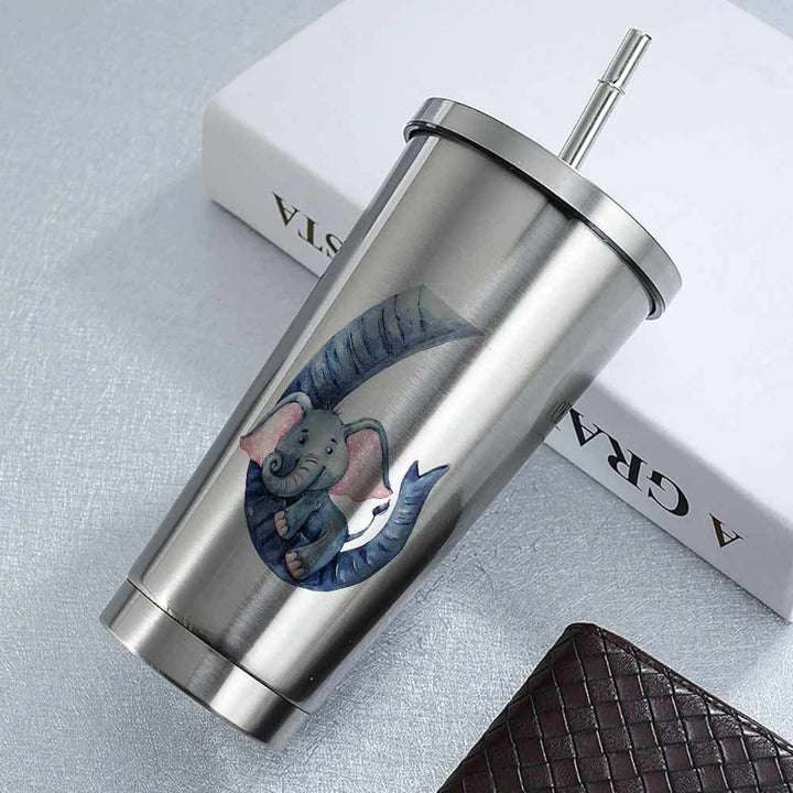 stainless steel tumbler with straw, stainless steel tumbler, stainless steel travel mug with straw, tumbler with straw india, travel mug with straw