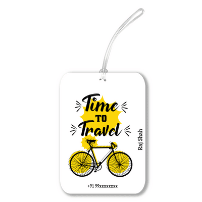 iKraft Personalised Printed Travel Tag with Travel Quotes | Design - Time To Travel