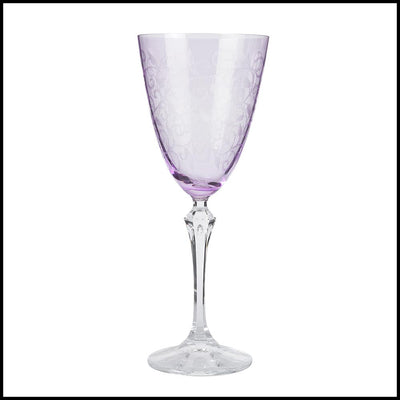 Crystal Non Lead Crystal Elizabeth Pantograph Transparent Wine Glasses - Set of 6