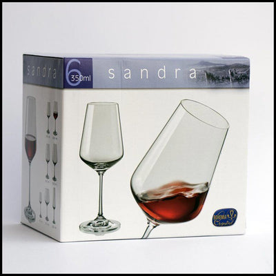 Crystal Sandra Wine Glasses - Set of 6