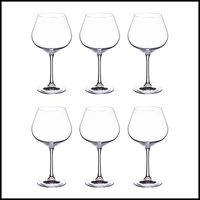 Crystal Viola Wine Glasses - 6