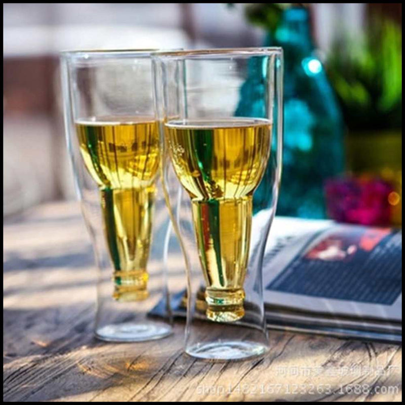 Double Wall Glasses - Inverted Bottle Glasses - Set of 2