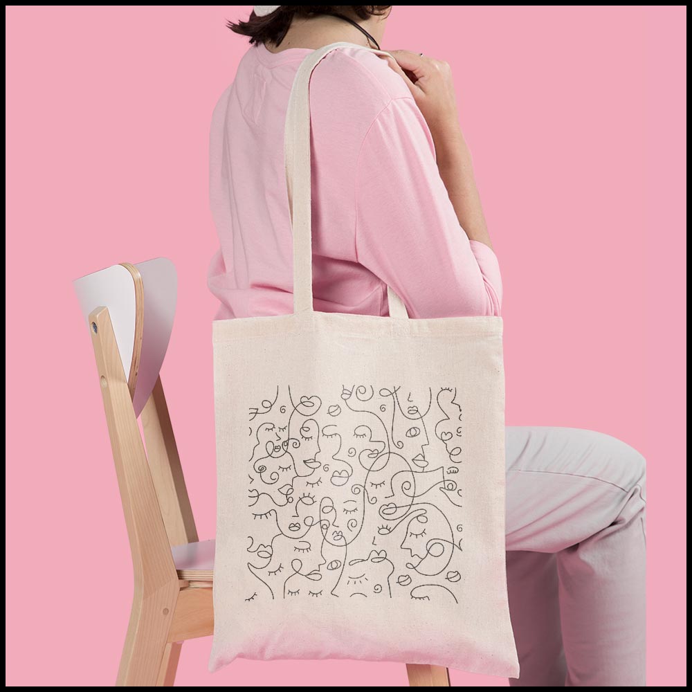 iKraft Printed Canvas Tote Bag - Design Abstract