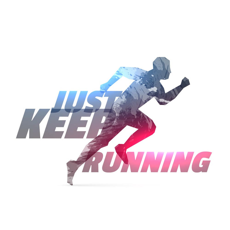 iKraft Water Bottle 600ml Printed Design "Just Keep Running"