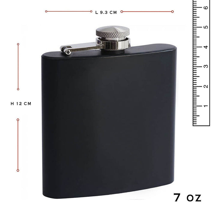 Black Hip Flask - Get it customised with your Name and Quote