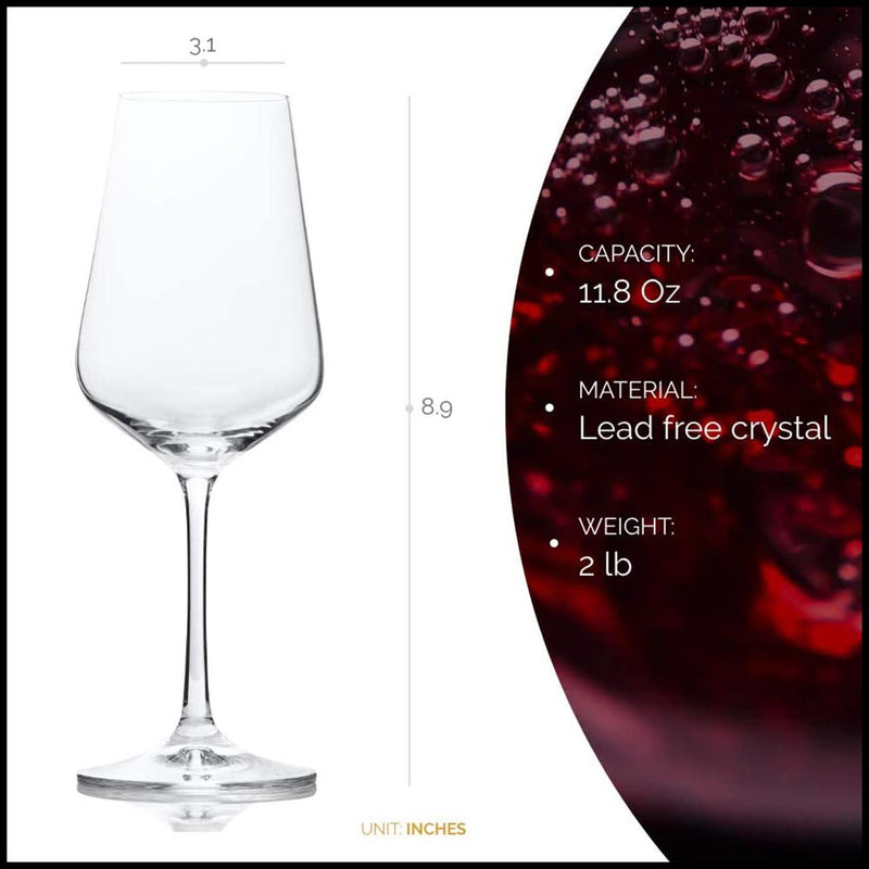 Crystal Sandra Wine Glasses - Set of 6