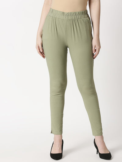 Women's Comfort Fit Light Green Pocket Pant