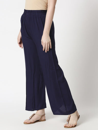 Women's Relax Fit Navy Blue Palazzo