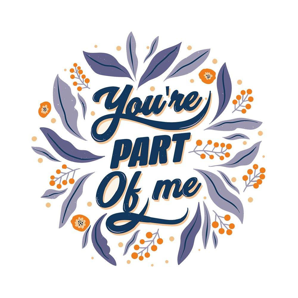 Sequin Magic Cushion Printed Design "You're Part of Me" - Valentine Special