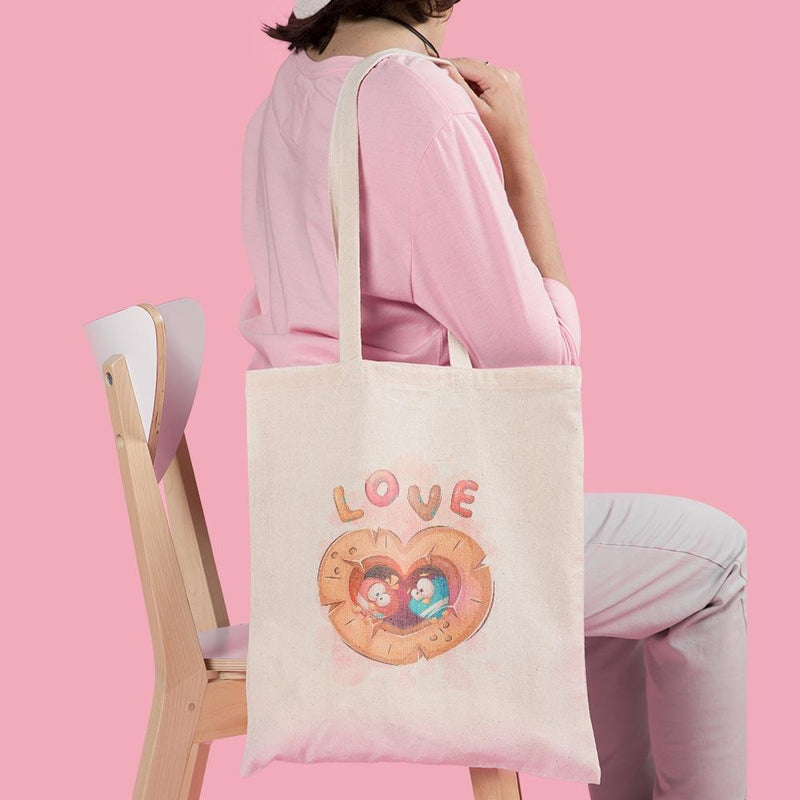 iKraft Canvas Tote Bag Printed Design - Love