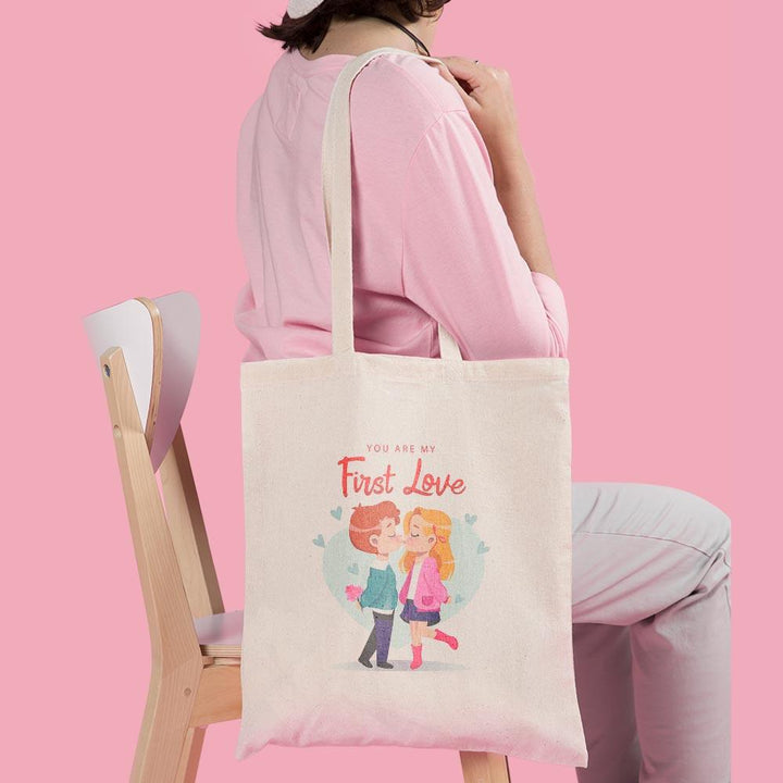 Canvas Tote Bag Printed Design - First Love - Valentine Special